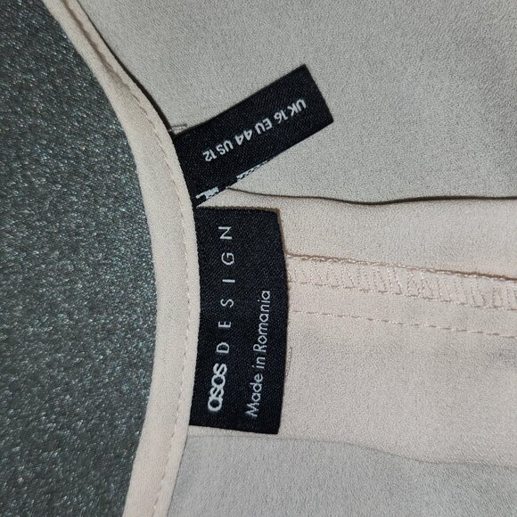 ASOS DESIGN Women’s Blouse Size  US 12 Beige Cream Top, Short Dolman Sleeve - Picture 4 of 4